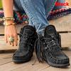 Fashion Faux Leather Tassel Boots for Women Short Platform Boots High Top Martin Boots Vintage Chunky Low Heel Short Boot Ankle Booties Flat Boots
