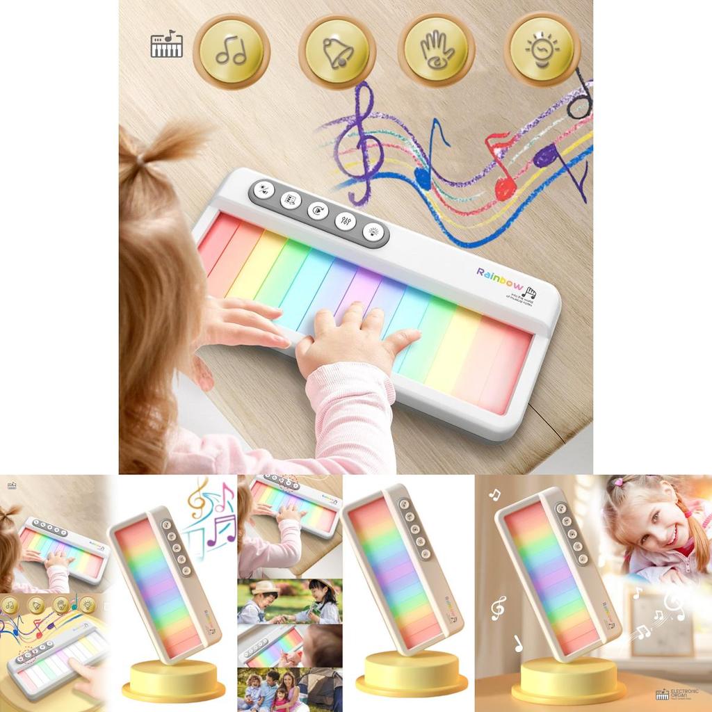 Multifunctional Children's Electronic Piano With Rainbow Lights Colorful Music Box For Babies
