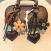 Bag Charm PU Leather Flower Bag Charm-Stylish PU Leather Charm 5 Classic Colors Bag Accessory for Handbags, Gifts