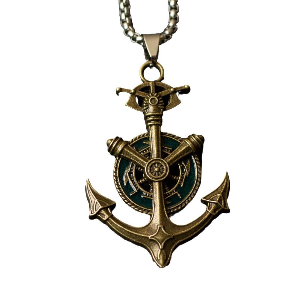 Retro europeiskt och amerikanskt halsband, street hiphop-hänge, retro medeltida båtankar-halsbandstillbehör