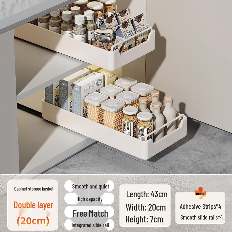 Kitchen Sink Pull-Out Basket Organizer Drawer