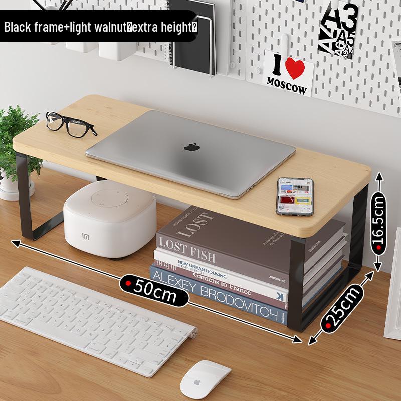 Wooden Desktop Laptop Monitor Riser and Storage Stand
