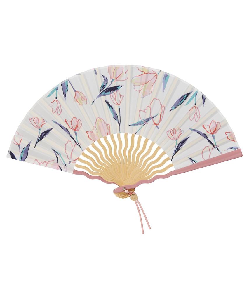 Patterns Gift Boxed Folding Wave Floating Tulip for Heatstroke Auspicious Gift Wpc. Fan, Type, Design, Women's, Stylish, Cute, Commuting, School,
