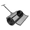 Compost Spreader, 112 cm Wide Peat Moss Spreader with Push/Tow Handle, 4 Heights Adjustable, Powder-Coated Steel Garden Peat Moss Roller, Heavy Duty