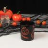 Halloween Pumpkin Bat Glass Candle Holder - 2006 Aromatherapy Ornament