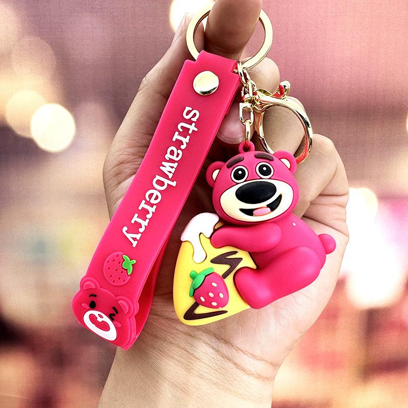 Strawberry Bear Creative Cartoon Keychain Doll Exquisite Female Couple Schoolbag Pendant Car Bag Pendant Keychain