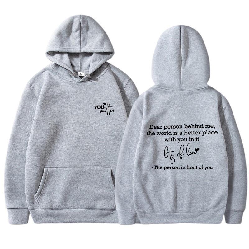 Felpa in peluche unisex tinta unita con stampa slogan - Pullover sportswear autunno/inverno da donna