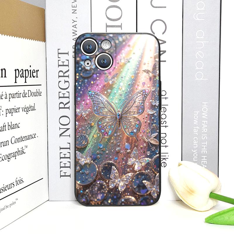 Luxury Art Butterfly Flower Pattern Phone Case for IPhone 17 16 12 11 14 Plus 13 15 Pro Max Mini X XS XR Shockproof Soft Covers