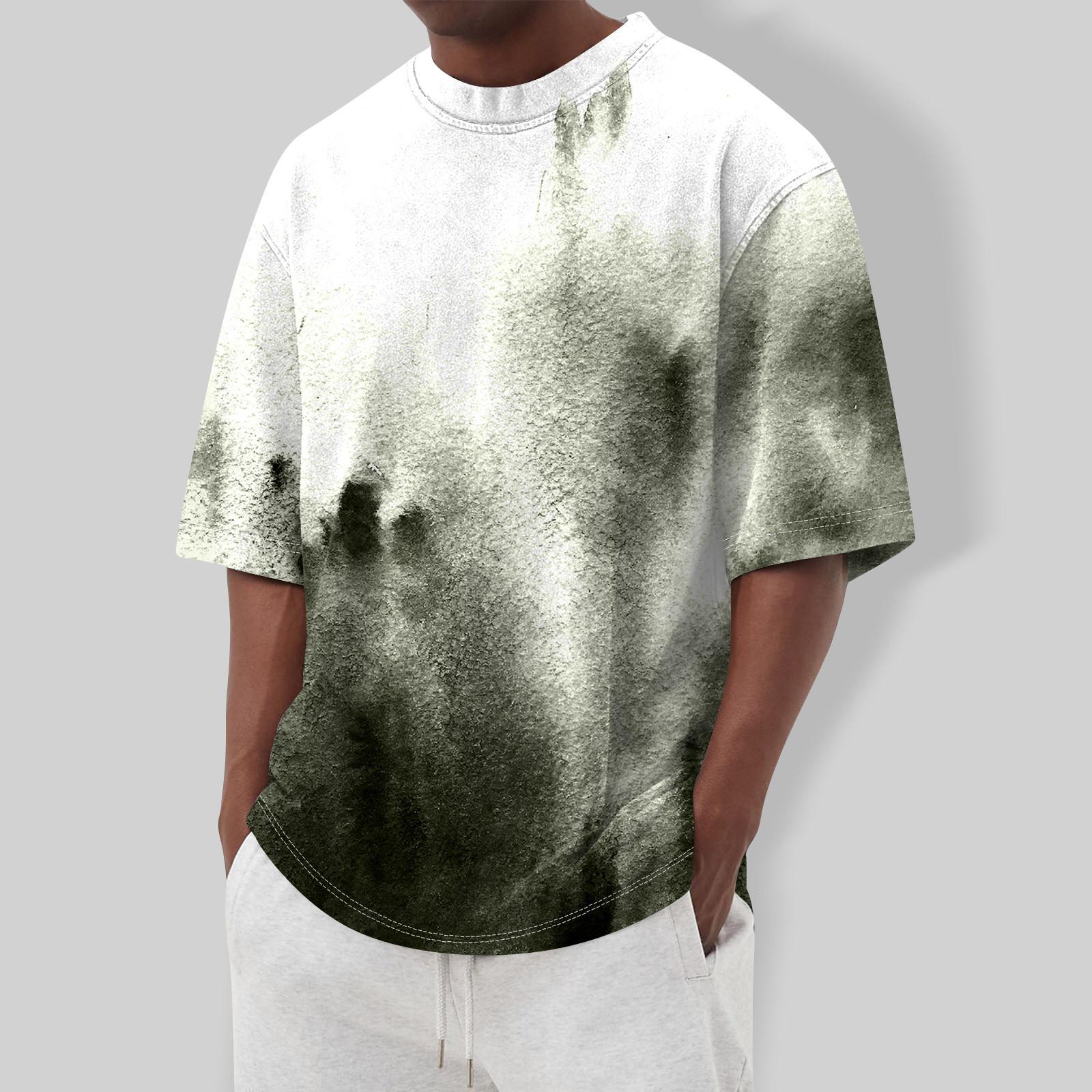 Летняя мужская популярная футболка с круглым вырезом и коротким рукавом с принтом L — фото 9