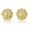 CMM Korean Style Yellow Golden Color Zircon Stud Earrings