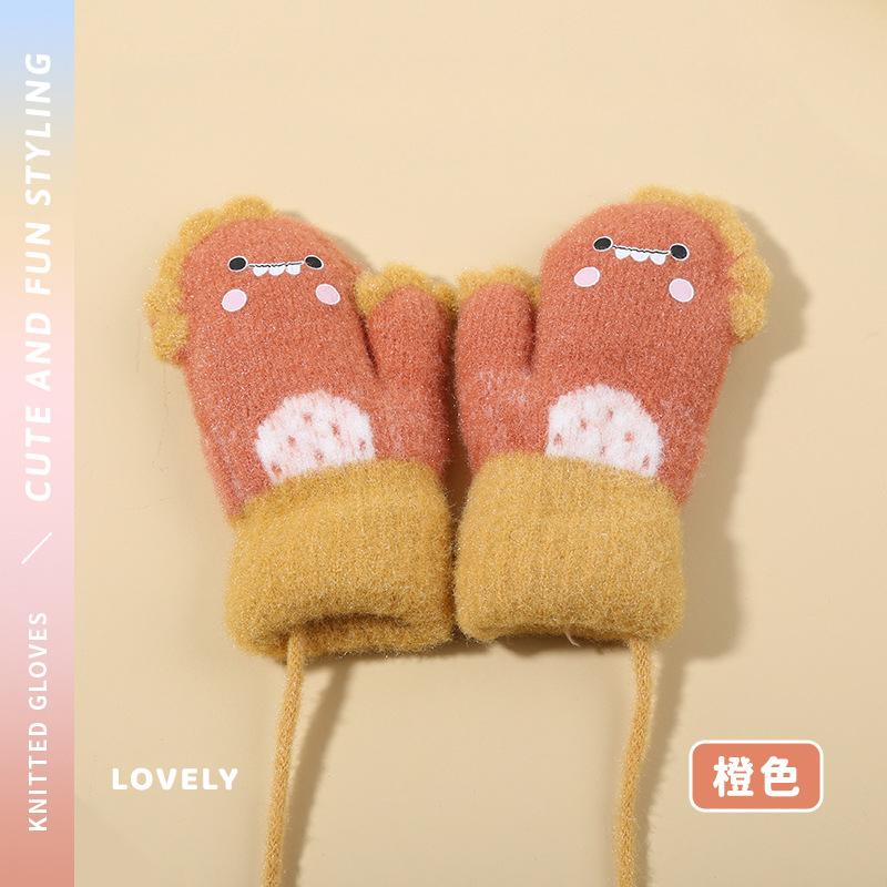 0-3Y Baby Cartoon Label Mittens Winter Warm Kids Girls Gloves Soft Hand Warmer Children Boys Thick Child Fleece Baby Mittens