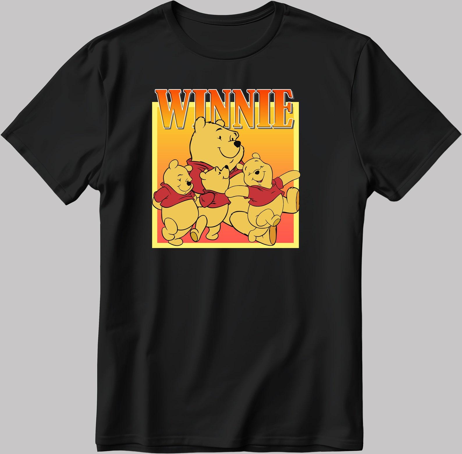 Famous Character Winnie Figure, Short Sleeve White-Black Men s / Women s T-Shirt H120 S