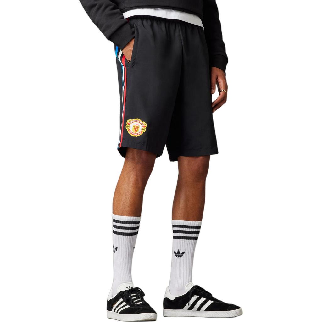 adidas X Stone Roses Manchester United Three-Stripe Color Block Culture Football Pants Men Bottoms Black IP9189