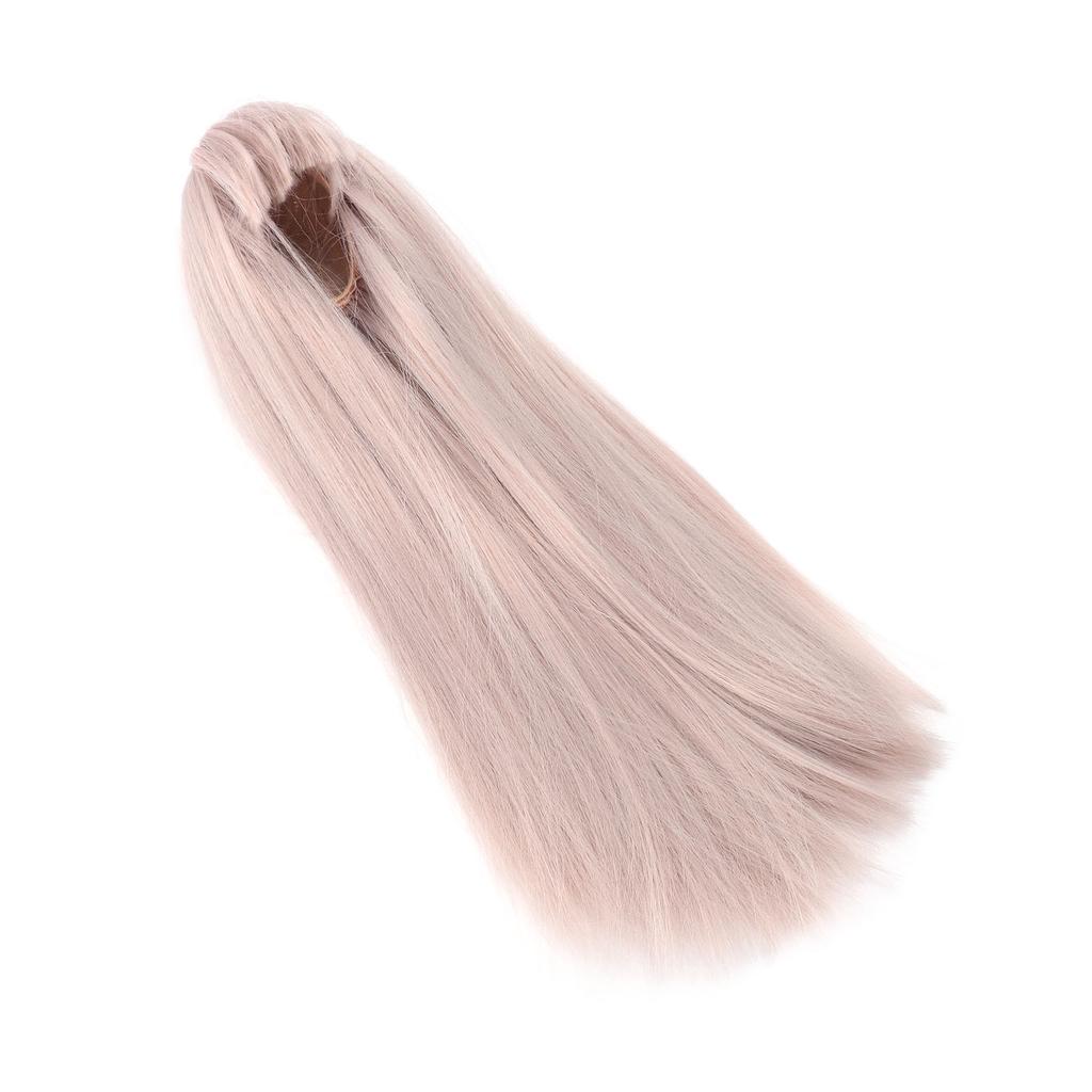 Doll Long Straight Wig with Bangs Realistic 1 4 Straight Bang Doll Wigs Synthetic Hair for 18.5‑21cm Head Circumference