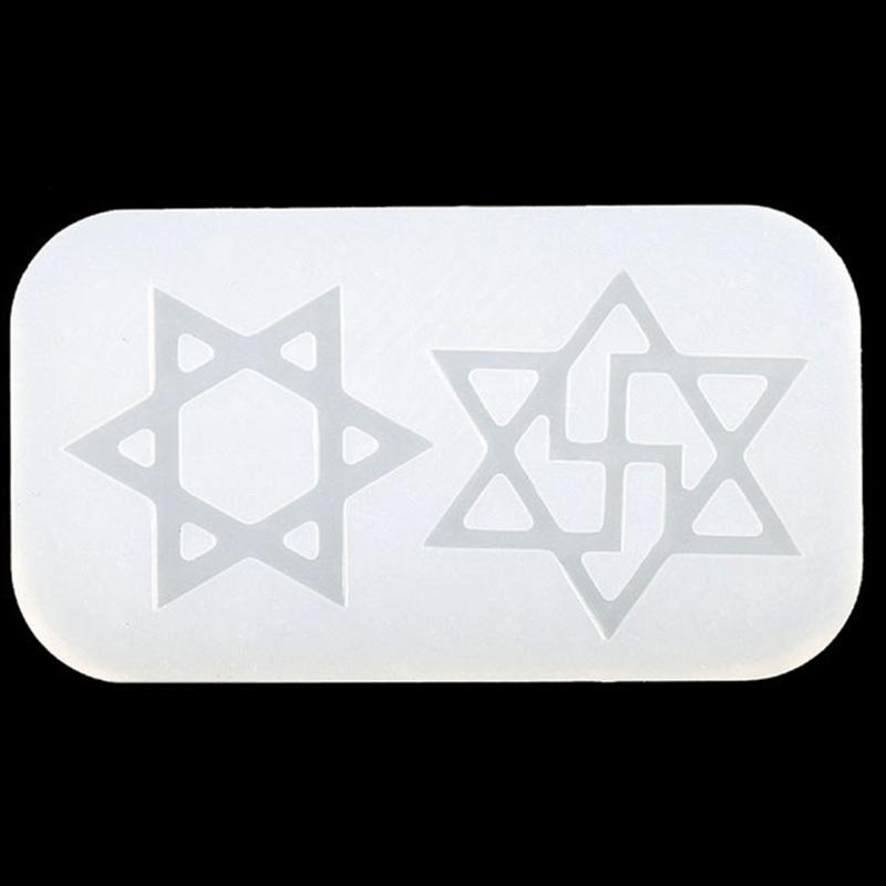 Shiny Glossy Six-pointed Star/Little Planet Keychain Silicone Epoxy Resin Mold DIY Pendant Jewelry for Halloween Gift