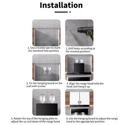 High Strength Adjustable Wall Bracket for Kitchen Range Hoods Corrosion Resistant Galvanized Steel Support Holder