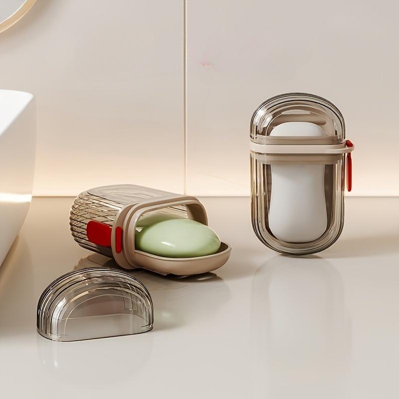 1/2PCS Mini Soap Box Travel Soap Storage Box Portable Lid Transparent Soap Box