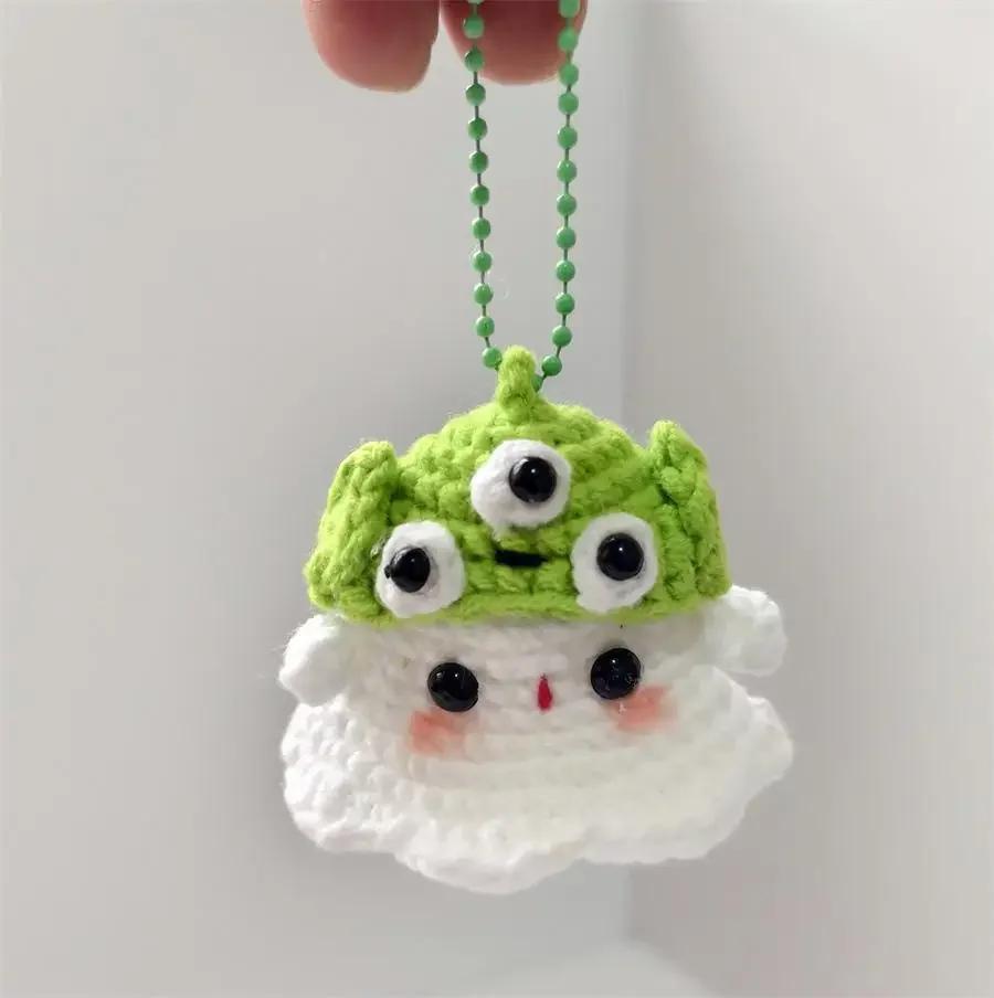 Crochet Ornament Finished Positive Figures Crochet Animals Ghost Desk Accessory Home Office Decor Christmas New Year Party Gift