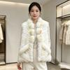 Internet celebrity Matsuma Bright Moon Fox Hair Car Stripe Vest Fashion Skinny Short Fur Vest Mao Mao Jacket Women