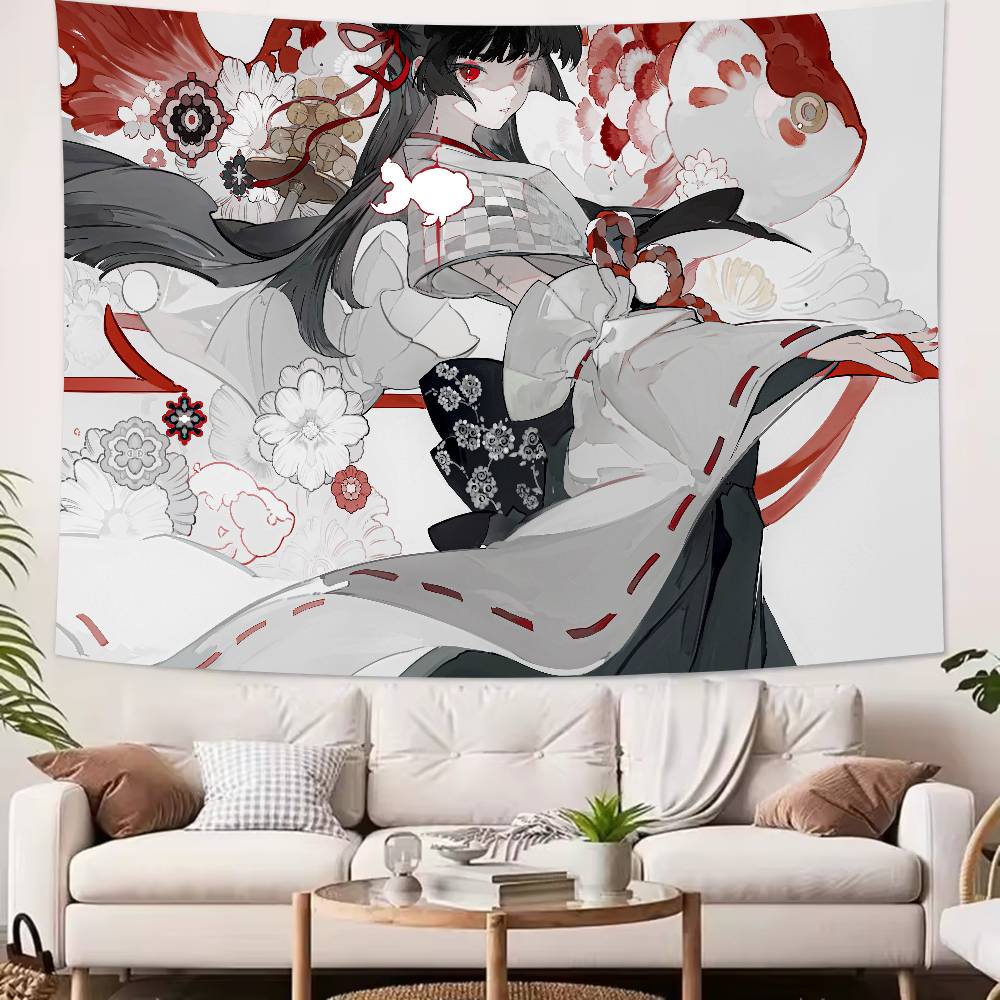 Hot Pretty Girl Chisa Wuthering Wave GAMING Tapestry Wall Hanging Wall Rugs Dorm Decor Blanket Camping Decoration Tapestry
