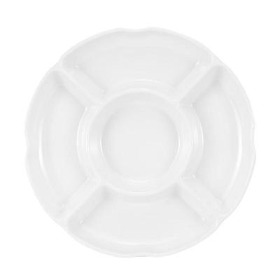 Xiyi Melamine White 5-Compartment Serving Plate