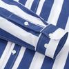 Men‘s Stylish Stretchy Striped Button-Down Shirt - Comfortable Long Sleeve Business & Casual Top - Color Block Design, Spring Summer