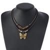 Retro Leather Butterfly Necklace for Men & Women: Handwoven, Multi-layer Design for Everyday Wear