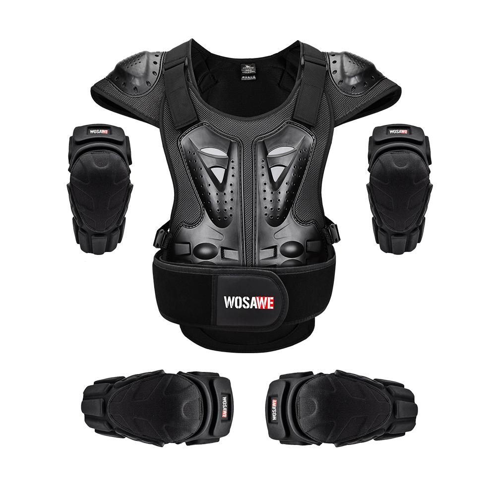 

WOSAWE комплекты защитного снаряжения для мотоциклов, бронежилет для мотокросса, противоскользящие наколенники и налокотники L чёрный