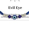 Evil Eye String Bracelet Adjustable Braided Rope Bracelet Good Luck Amulet Bracelet with Card Gift for Women Men Family Friends