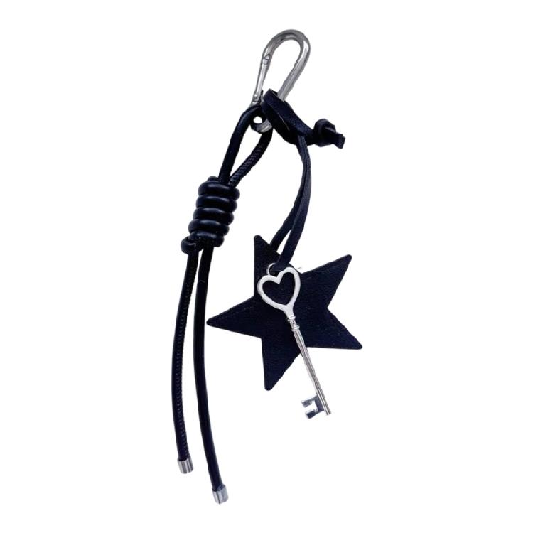 

Handcrafted PU Leather Star Keychain Fashionable Braided Rope Key Holder Women Bag Decoration Stylish Bag Decoration