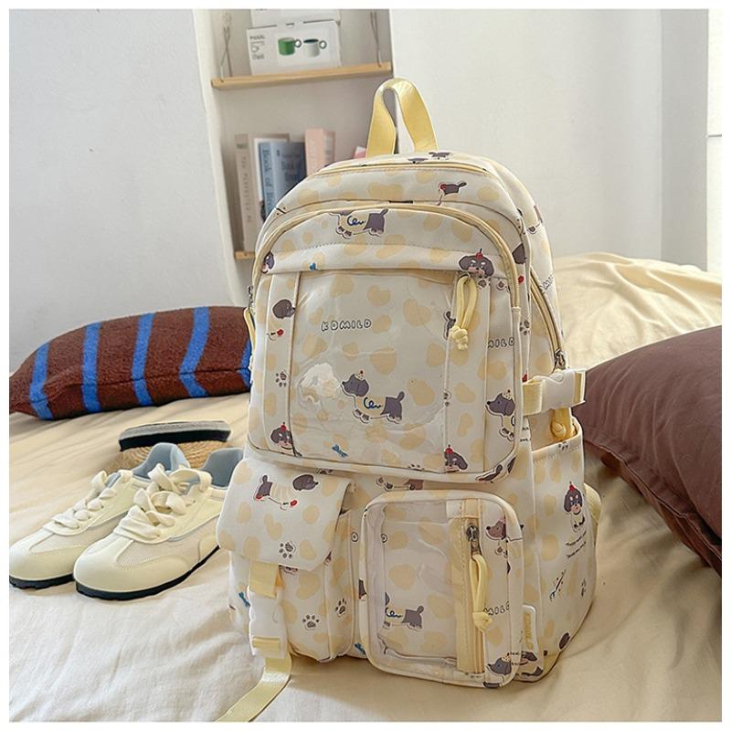 The new schoolbag is high-value, fresh, sweet and cute, and the puppy is a lightweight backpack for junior high school students.