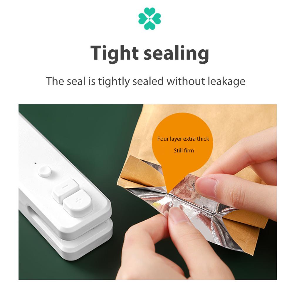 ABS Stainless Steel Heat Sealer Mini Handheld Sealing Vacuum Machine Snack Plastic Storage Kitchen Storage Bag Clips