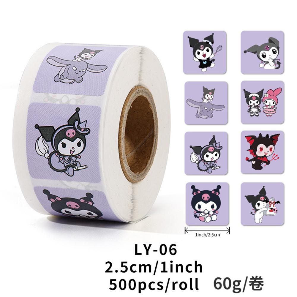 500PCS Cute Kuromi Pochacco My Melody Cartoon Stickers Roll Laptop Scrapbook Phone Diary Kawaii Aesthetic Sticker Decal Kids Toy