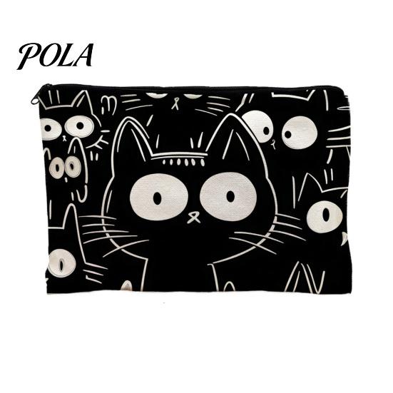 Aufbewahrungstasche Katze Aufdruck Tasche, mit Glattem Reißverschluss, Verdicktes Polyester Hochdichtes Gewebe Kosmetik Mehrzweck Federmäppchen Reise Toilettenartikel Reißverschlussbeutel