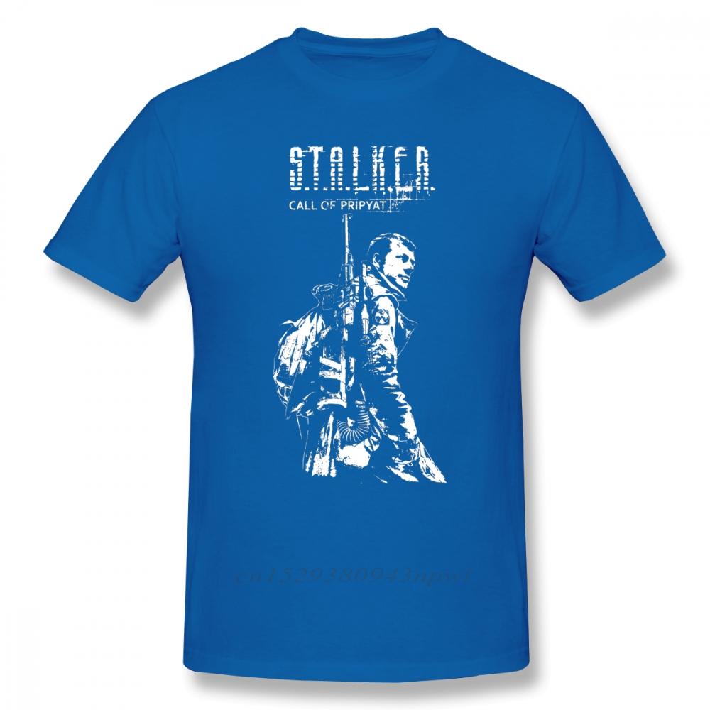 

Игровая футболка Stalker Stalker COP Белая футболка 100% хлопок Мужская футболка Принт Повседневная с коротким рукавом Большой размер Потрясающая футболка S