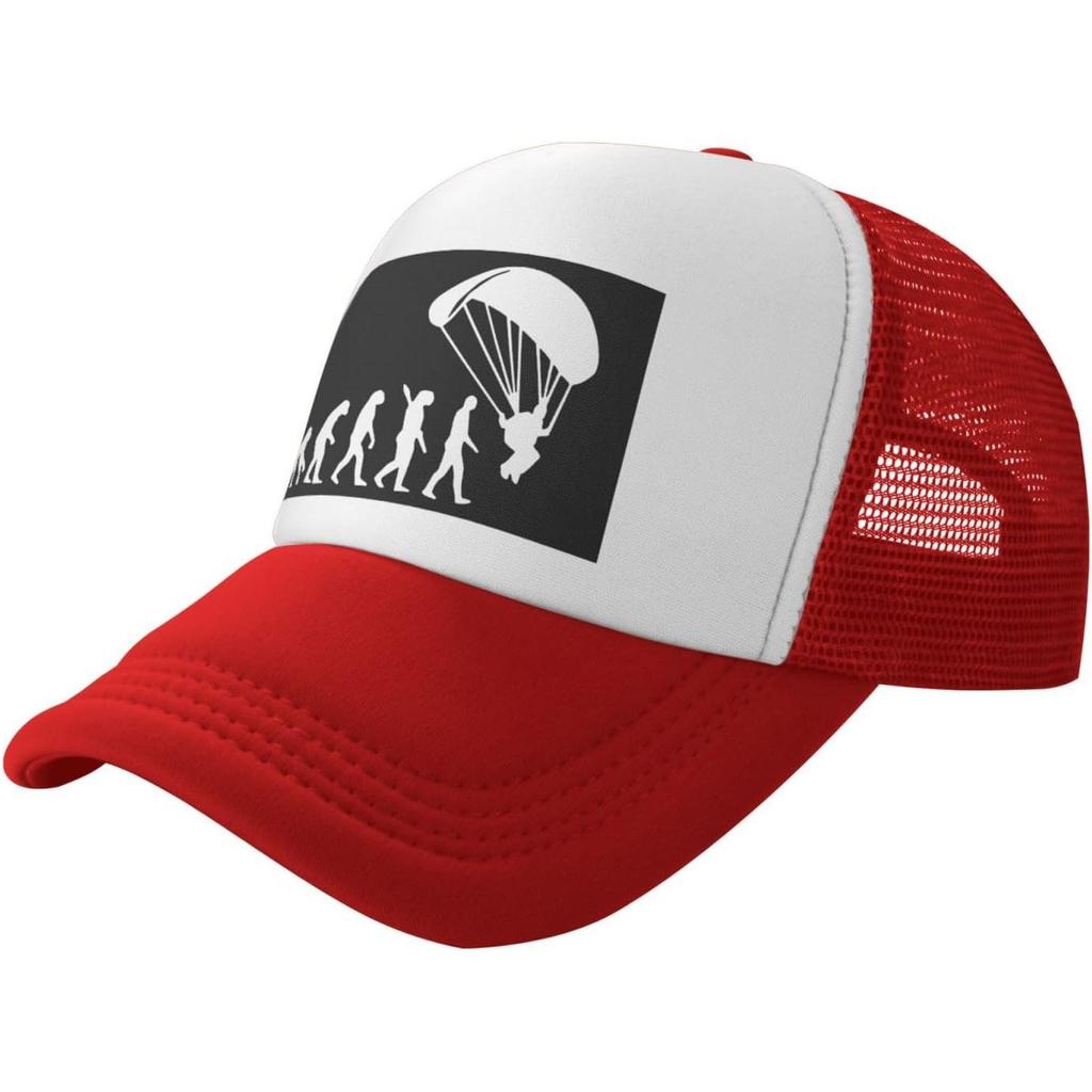 Paragliding Evolution Trucker Hat Polyester Mesh Baseball Snapback Cap for Adults Casual