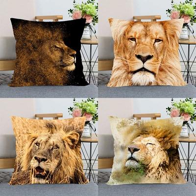 New Arrival Lion Animal Pillowcase Home Decoration Invisible Zipper