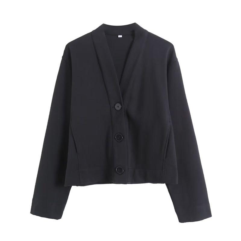 Za Export New Arrival Women's Clothing ZR Fashion Style Fashion Stylish Casual Cotton V Neck Long Sleeves Jacket Outwear