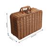 Mini Suitcase Box PE Rattan Hand Woven Rectangular Storage Basket with Handle for Travel Themed Party Wedding Decoration