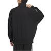 adidas Felpa Sportiva in Maglia a 3 Strisce Stile Retro Colletto Alto Giacca Casual con Striscia Laterale Giacca Unisex Nero JI6649