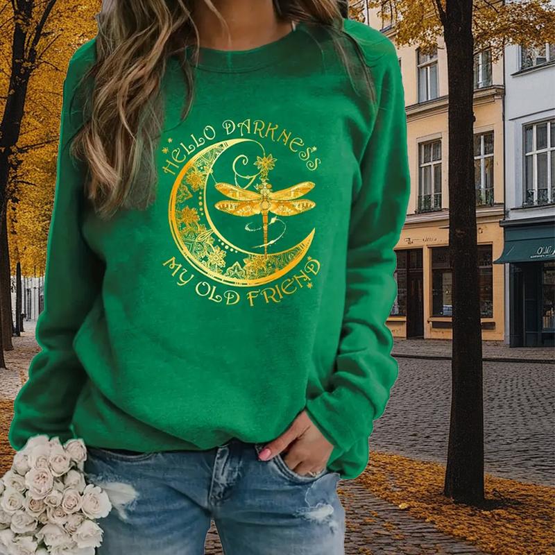 Осенне-весенняя одежда с принтом «Золотая луна и стрекоза» — фото 3