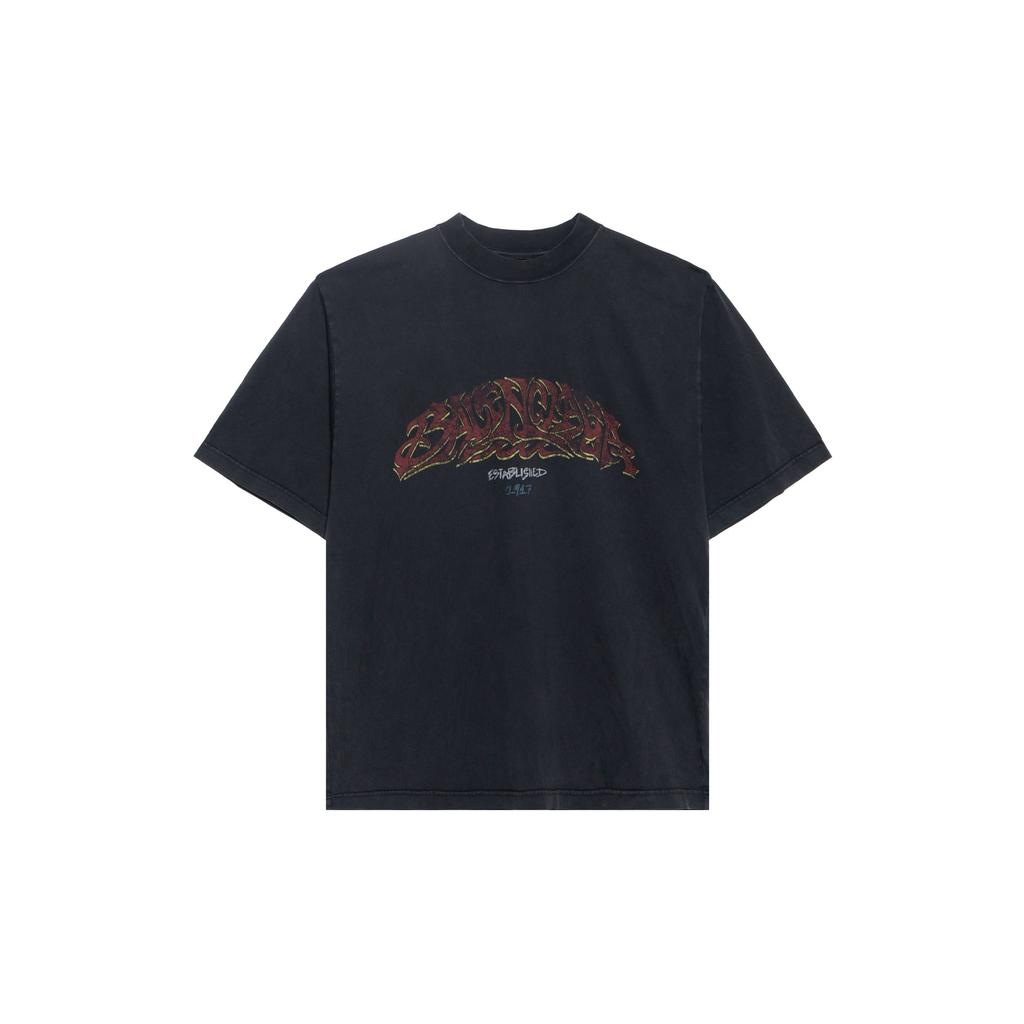 Balenciaga Men's Offshore Oversized T-Shirt Gray 764235TPVM81568