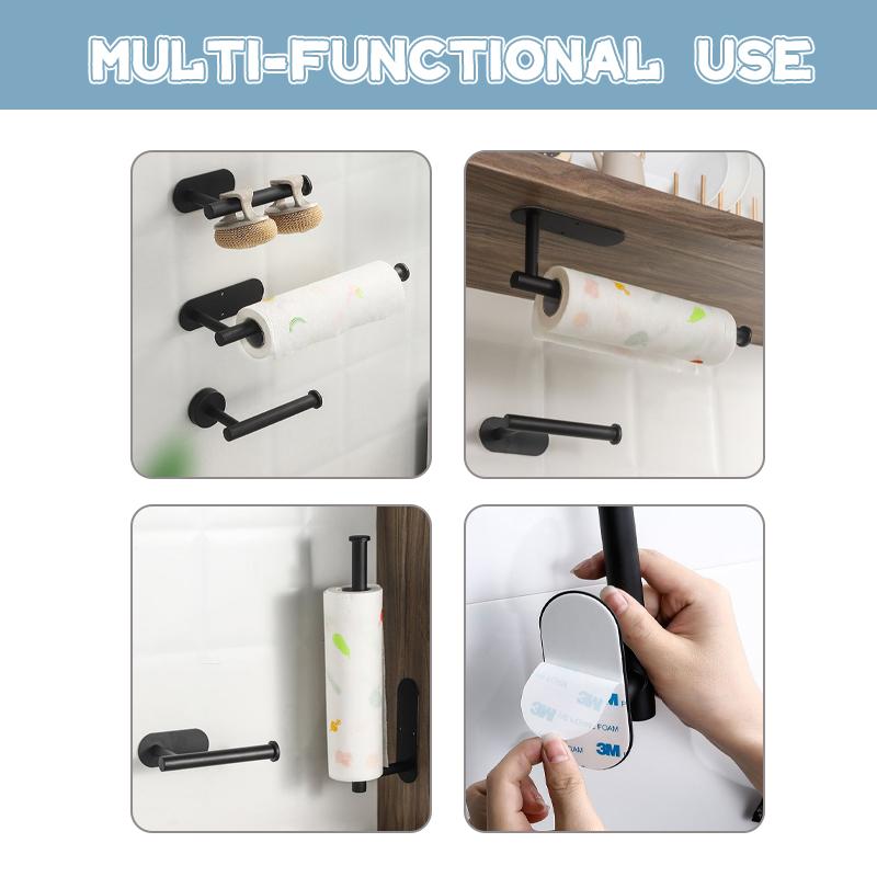 Toilet Paper Holder Wall Mounted Towel Holder For Kitchen Stainless Steel Cabinet Paper Roll Storage Hanger Bathroom Accessories