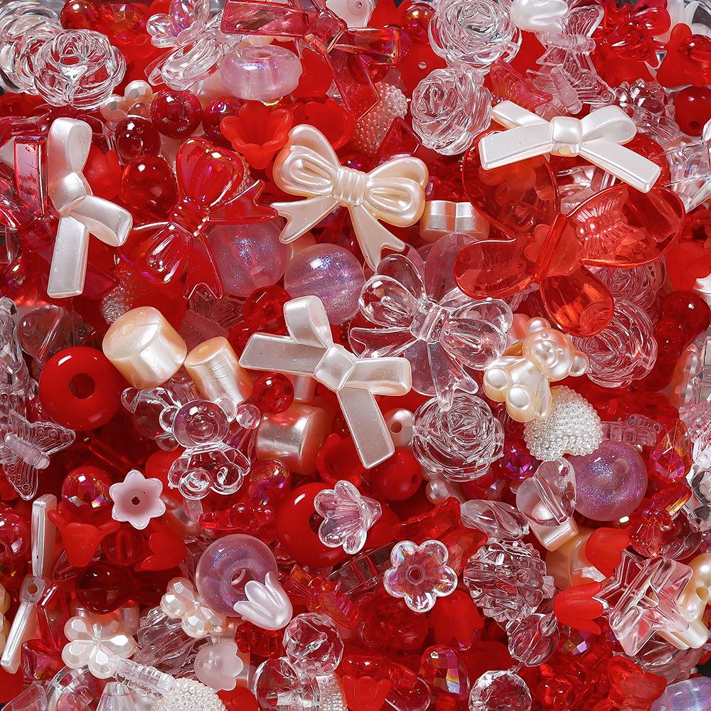 Acryl Mischperlen Set, 20g - DIY Handyketten Zubehör, Kunststoffperlen mit geradem Loch für Handarbeiten, Farbsortimentsbox