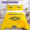 Borussia Dortmund Customize Your Name Bedding Set Breathable Duvet Cover with Pillowcases Home Decoration Birthday Gift
