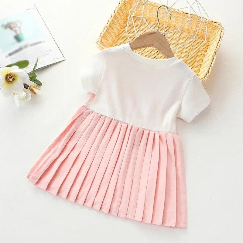Girls Cute Dress Summer Children's Fake Two-piece Pleated Skirt Princess Dress Long Skirt