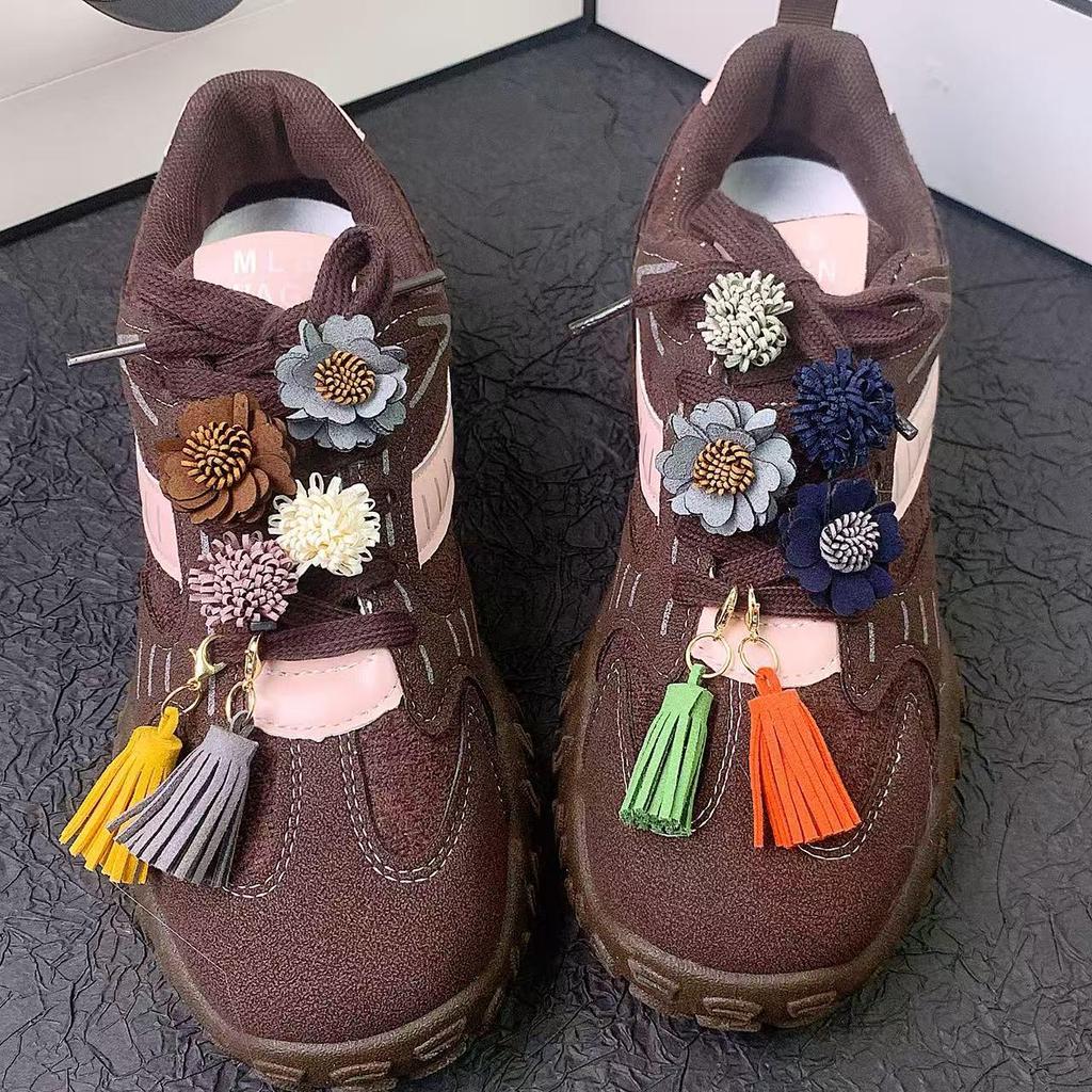 MIU-Style Merlad Flower Tassel Buckle Sneakers - Autumn/Winter Casual German Trainers