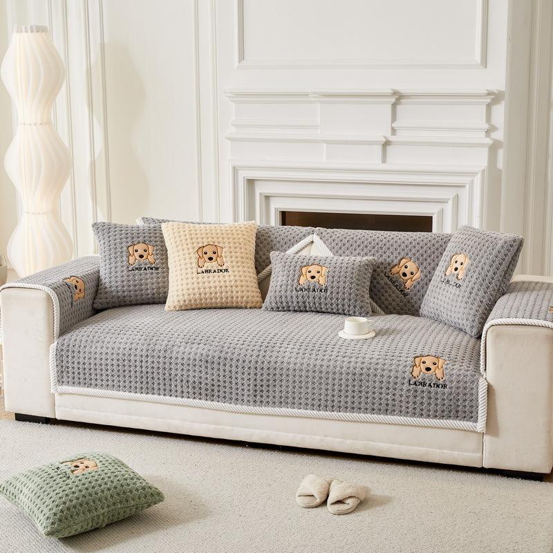 Simple Modern Sofa Cushion  New Non-Slip Sofa Cover Thickened Plush Autumn And Winter  Sofa Cover