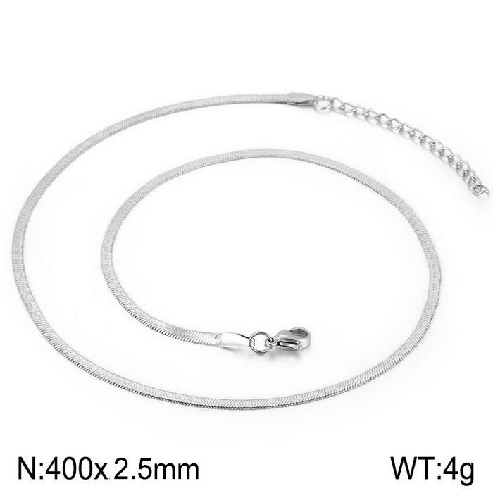 Trendy Minimalist Stainless Steel Snake Chain Necklace & Bracelet Set