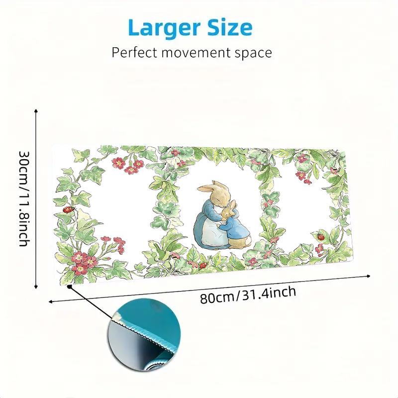 Bunny Garden Color Mouse Pad Large Gaming Table Cushion Non-slip Laptop Tablet Big Mousepad XXL Mat Mini PC Playmat With Lock edge